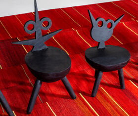 Pulpo &#39;Flora, Little Monster&#39; stool BLACK PULP23LIT160BLK