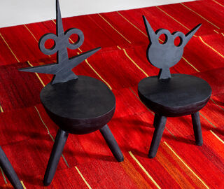 Pulpo 'Flora, Little Monster' stool BLACK PULP23LIT160BLK
