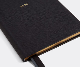 Smythson '2026 Soho' weekly diary with pocket, black BLACK SMYT25PAS918BLK