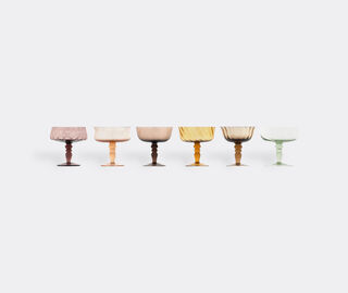 Bitossi Home 'Diseguale' goblets, set of six, amber and pink MULTICOLOUR BIHO22SET493MUL