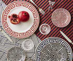 Ginori 1735 'Labirinto' soup plate, set of two, black BLACK RIGI20LAB273BLK