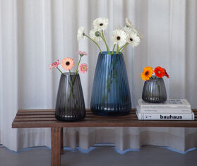 XLBoom &#39;Dim Stripe&#39; vase, large, gray GREY XLBO25DIM001GRY