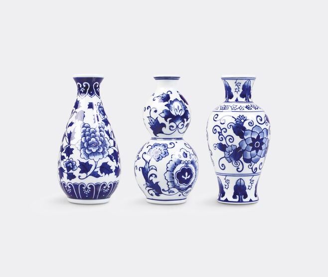&k Amsterdam 'Dutch Delight' vase, set of three, blue BLUE AMST25VAS977BLU