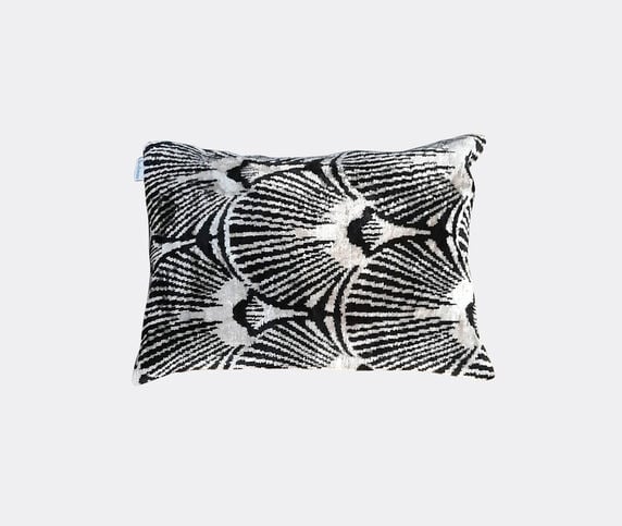 Les-Ottomans Silk velvet cushion, black and white Multicolor OTTO20SIL672MUL