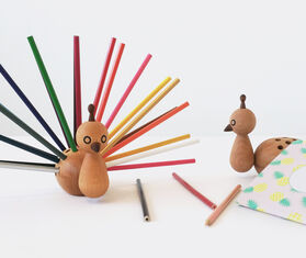 EO Peacock pencil holder BROWN EOEO17PEA403BRW