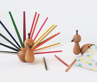 EO Peacock pencil holder BROWN EOEO17PEA403BRW