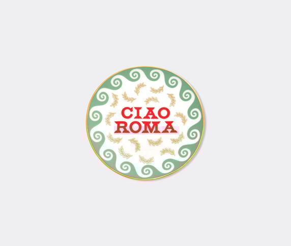 Bitossi Home 'Ciao Roma' plate, red, green and gold MULTICOLOUR BIHO26CIA882MUL