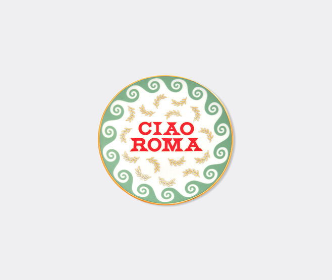 Bitossi Home 'Ciao Roma' plate, red, green and gold MULTICOLOUR BIHO26CIA882MUL