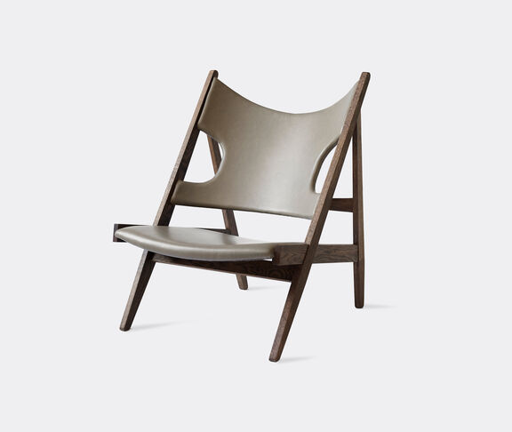 Menu Knitting Lounge Chair, Dark Stained Oak/Leather Dakar 0311 Sand undefined ${masterID} 2