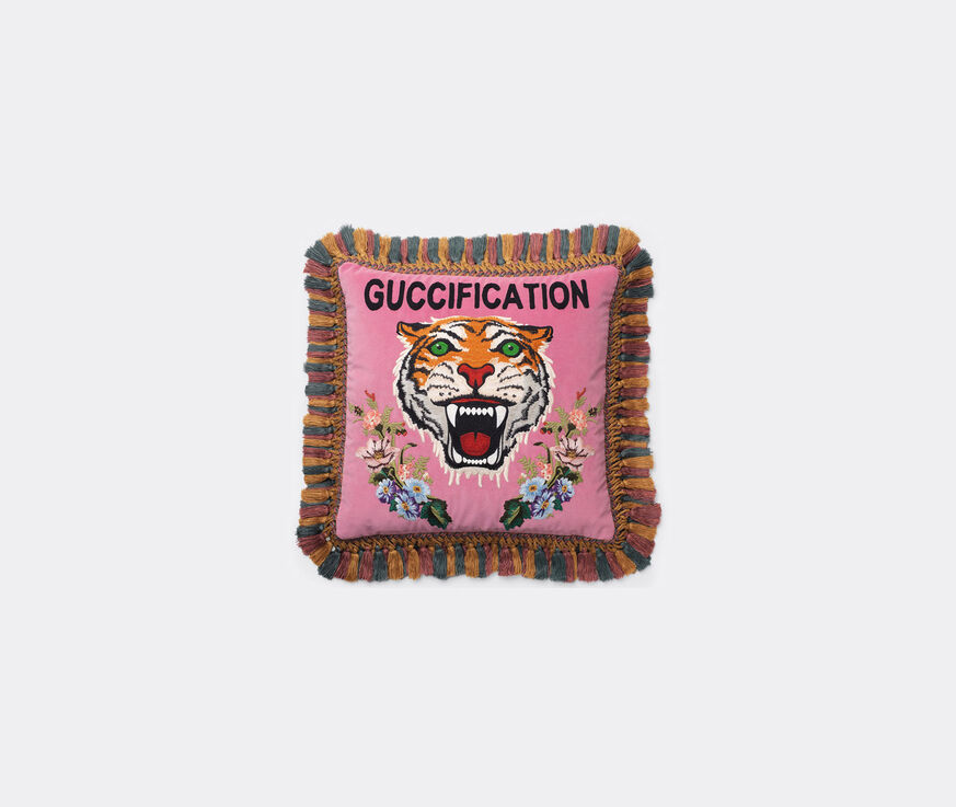 Gucci 'Guccification' velvet cushion Pink GUCC18CUS144PIN
