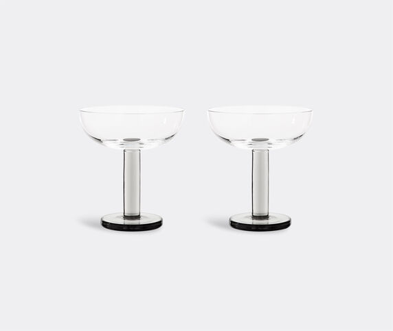 Tom Dixon 'Puck' coupe glass, set of two clear / black base TODI20PUC426TRA