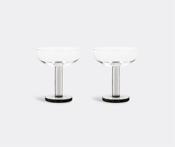 Tom Dixon 'Puck' coupe glass, set of two clear / black base ${masterID}