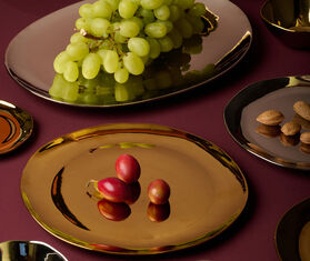 Bitossi Home 'Oro e Argento' oval platter, gold GOLD BIHO26ORO513GOL