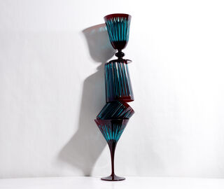 L'Objet 'Prism' wine glass, set of four, bordeaux BURGUNDY LOBJ24PRI181RED