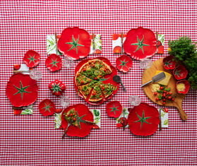 Bordallo Pinheiro 'Tomato' pizza plate, set of two, red MULTICOLOR BOPI26TOM016MUL