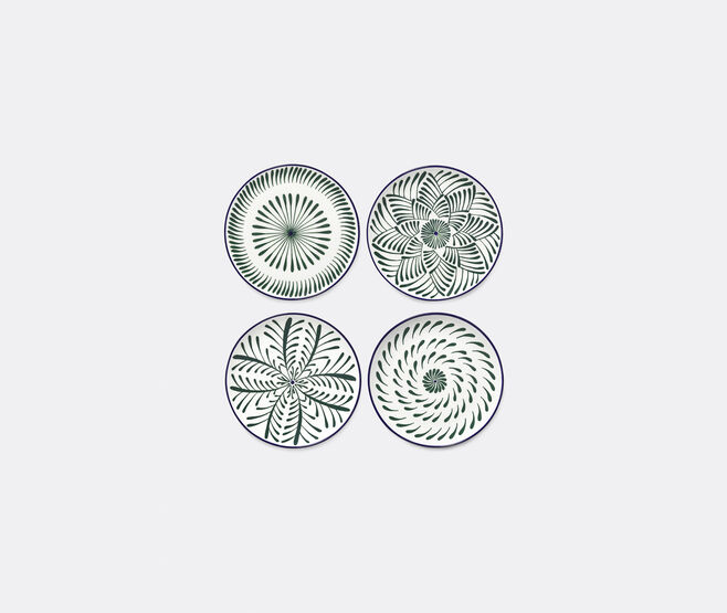 Serax 'Bazaar' breakfast plate, set of four, green and blue MULTICOLOUR SERA26BRE957YEL