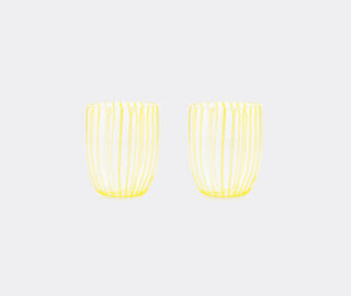 Aquazzura Casa 'Capri Stripe' tumbler, set of two, light yellow YELLOW AQUA23CAP394YEL