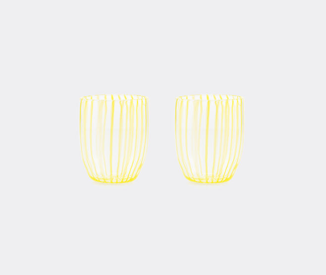 Aquazzura Casa 'Capri Stripe' tumbler, set of two, light yellow YELLOW AQUA23CAP394YEL