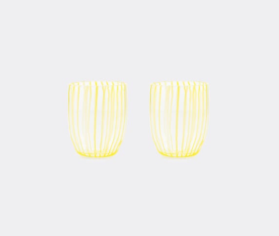 Aquazzura Casa 'Capri Stripe' tumbler, set of two, light yellow LIGHT YELLOW AQUA23CAP394YEL