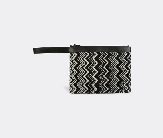 Missoni 'Keith' flat beauty case with top handle Black and white MIHO22KEI106BLK