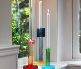 &amp;k Amsterdam 'Bole' candleholder, large, blue and yellow MULTICOLOUR AMST25BOL064MUL