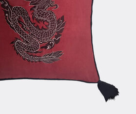 Les-Ottomans &#39;Dragon&#39; embroidered cushion, red MULTICOLOUR OTTO24DRA761MUL