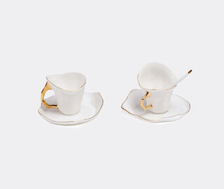 Seletti 'Meltdown' coffee cup, saucer and spoon, set of two MULTICOLOUR SELE24COF320MUL