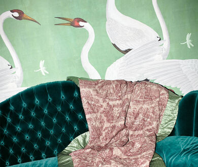 Heron' print wallpaper, green by Gucci | Wallpapers | FRANKBROS