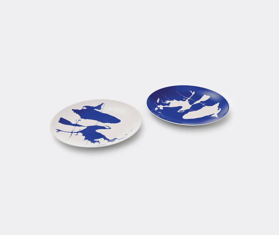 Cassina Set Of 2 Flat Plates - Neige White and blue ${masterID} 2