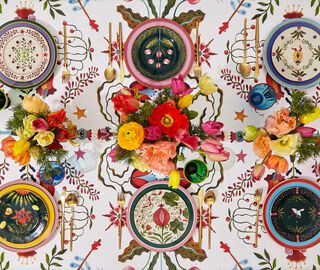 La DoubleJ 'White Turning Tulips' tablecloth, medium MULTICOLOUR LADJ22MED653MUL