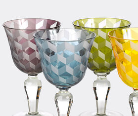 POLSPOTTEN 'Blocks' wine glass, set of six MULTICOLOUR POLS22WIN499MUL
