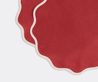 La DoubleJ 'Rainbow Vino Cloud' tablemat, set of two RED LADJ22CLO072RED