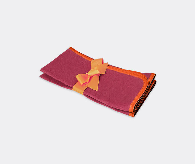 La DoubleJ 'Rainbow Raspberry' large napkin, set of two MULTICOLOUR LADJ23LAR420PUR