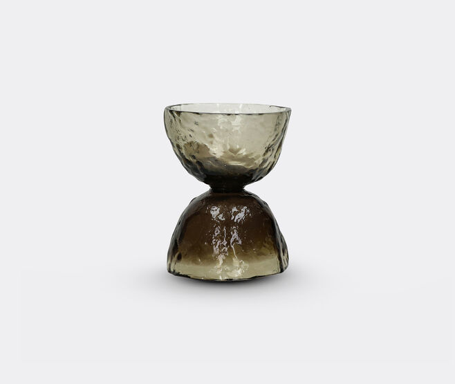 Pomax 'Diabolo' hurricane vase, small, smoke GREY POMA26DIA822GRY