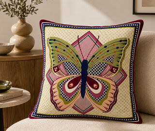 VESTA 'Butterfly' cushion, multicolor MULTICOLOUR VEST26LAR962MUL