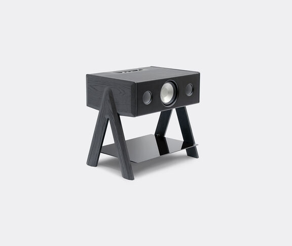 La Boite concept 'Cube' speaker, black and leather MULTICOLOUR BOIT25CUB268MUL
