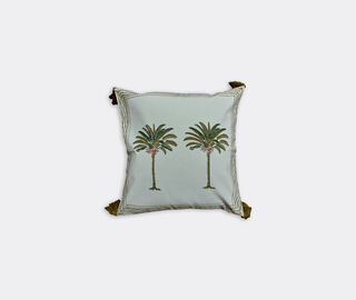 Les-Ottomans 'Palms' hand printed cushion MULTICOLOUR OTTO23HAN231MUL