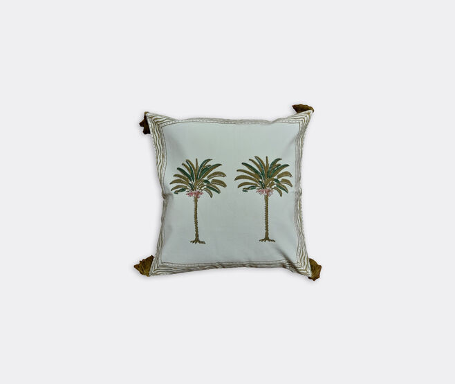 Les-Ottomans 'Palms' hand printed cushion MULTICOLOUR OTTO23HAN231MUL
