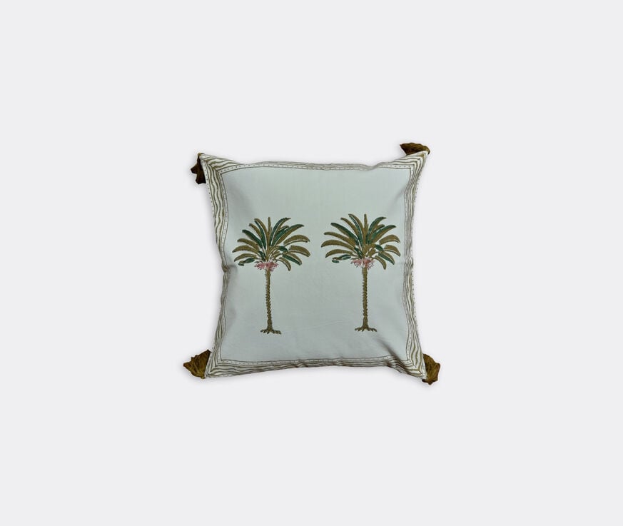 Les-Ottomans 'Palms' hand printed cushion multicolor OTTO23HAN231MUL