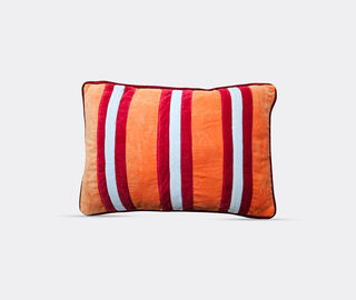 Les-Ottomans Striped velvet cushion, orange MULTICOLOUR OTTO25VEL299ORA