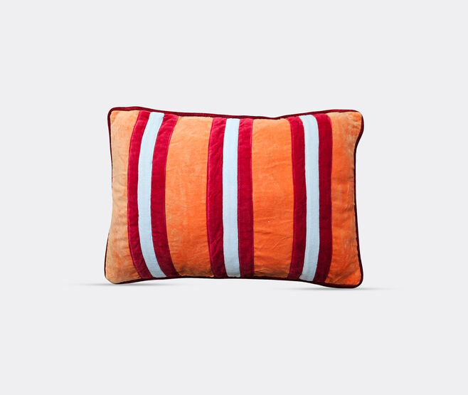 Les-Ottomans Striped velvet cushion, orange MULTICOLOUR OTTO25VEL299ORA