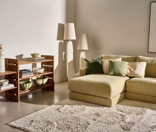 Pomax 'Alpha Opposites' cushion, ocher and petrol MULTICOLOUR POMA26ALP102MUL