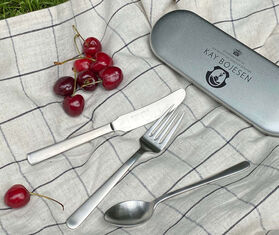 Kay Bojesen 'Grand Prix' cutlery travel set, polished steel SILVER KABO22GRA123SIL