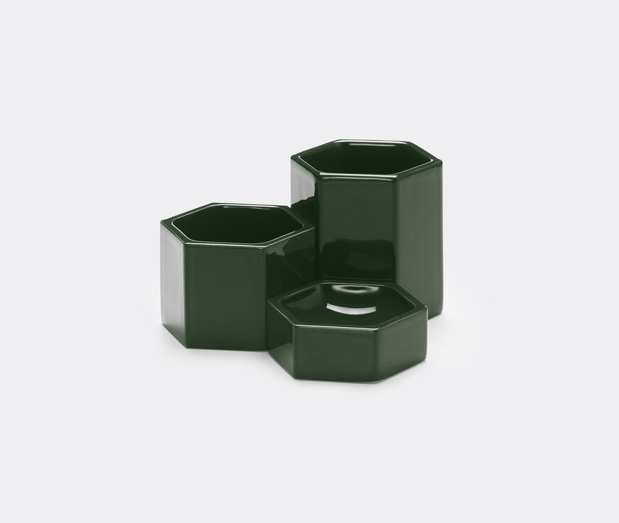 Vitra Hexagonal containers dark green, set of three Dark green VITR18HEX933GRN