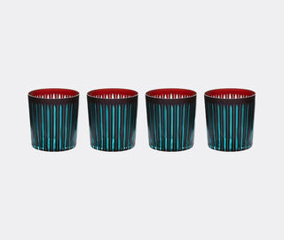 L'Objet 'Prism' cocktail glass, set of four, bordeaux BURGUNDY LOBJ24PRI167RED
