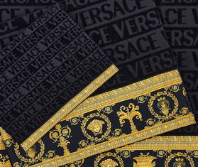 Versace 'I Love Baroque' towel set, set of five, black BLACK VERS22TOW596BLK