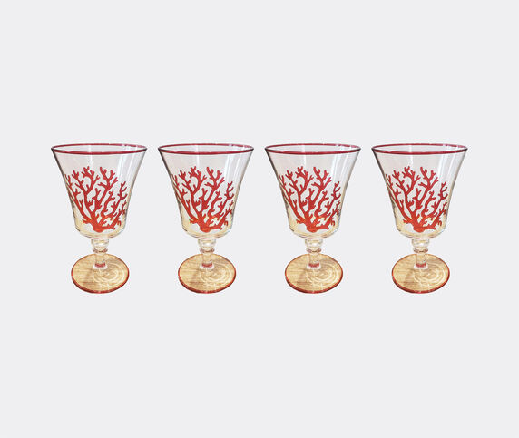 Les-Ottomans 'Coral' glass, set of four Multicolor OTTO24SET891MUL
