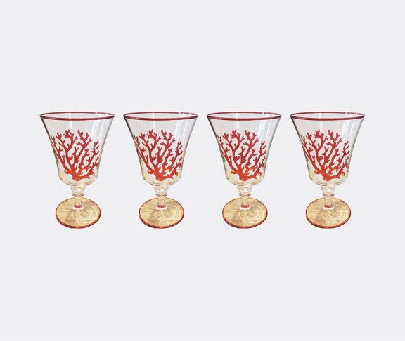 Les-Ottomans 'Coral' glass, set of four undefined ${masterID}