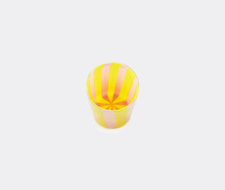Aquazzura Casa 'Dolcevita Stripe' tumbler, set of two, yellow and pink MULTICOLOUR AQUA23DOL437MUL