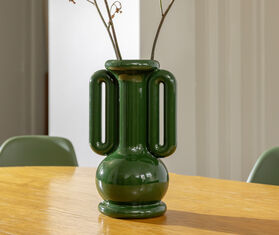 &amp;k Amsterdam &#39;Amfora&#39; vase, green GREEN AMST25AMF443GRN